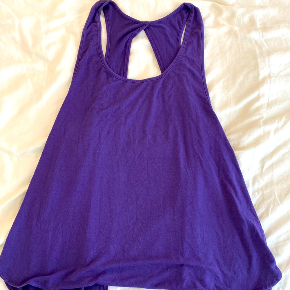 Purple tank open back or tie back
